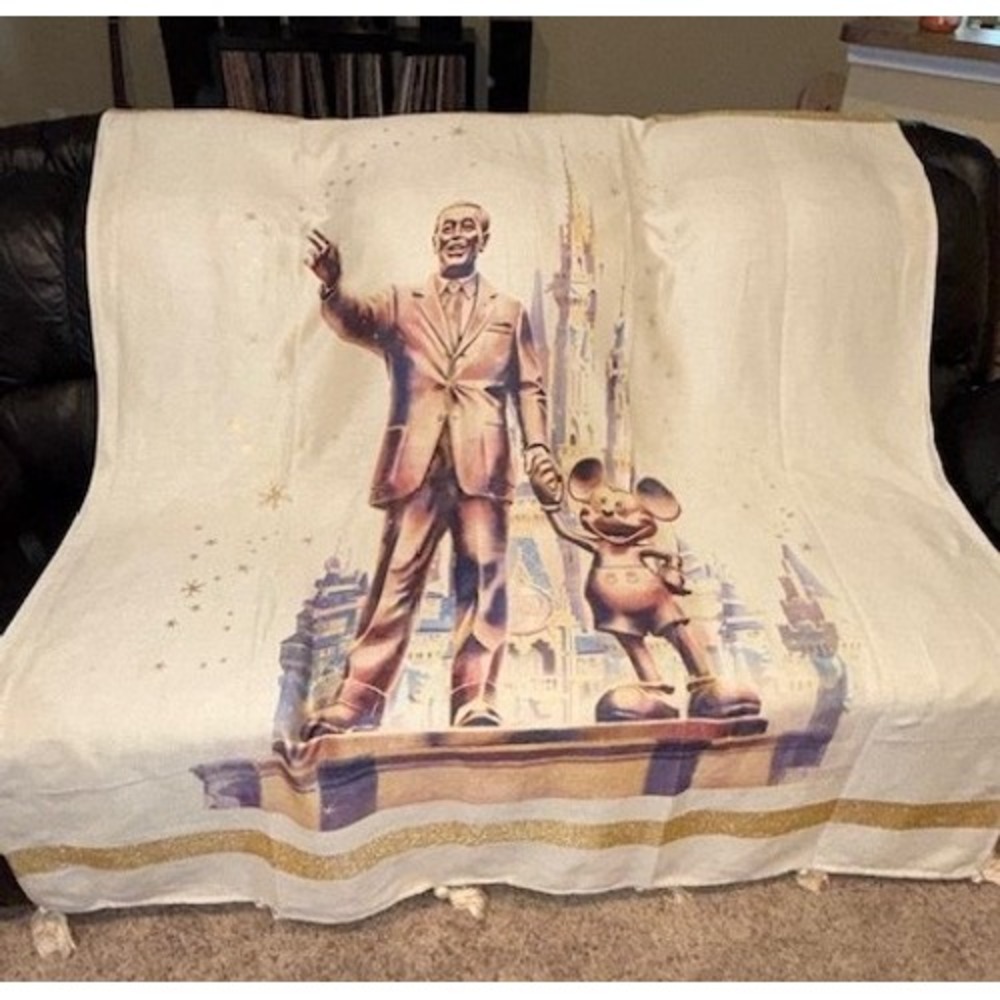 DISNEY‎ 50th Anniversary Parks Exclusive Throw/Blanket 72"x60" ~Walt & Mickey